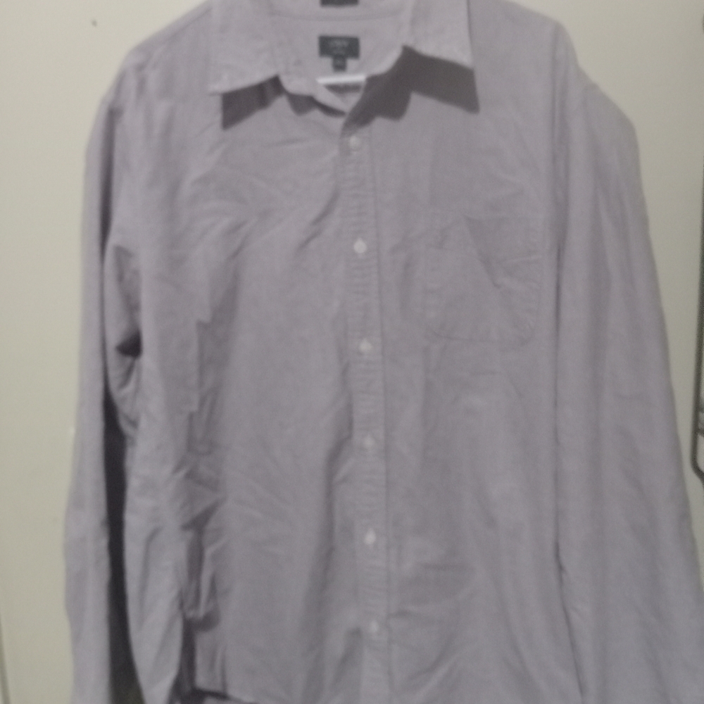 J. Crew Men's Casual Light Gray Button Down Shirt